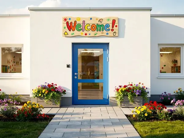 Modern daycare center entrance